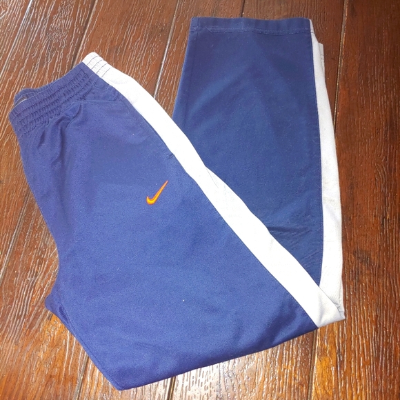 Boys medium Nike Track Pants navy orange